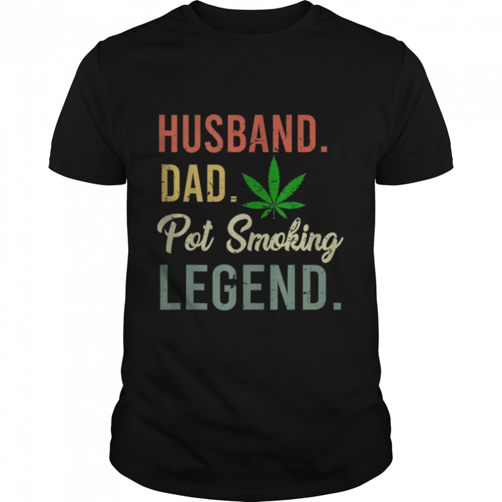 Vintage Retro Husband Dad Pot Smoking Weed Legend T- B09W88V4GM Classic Men's T-shirt