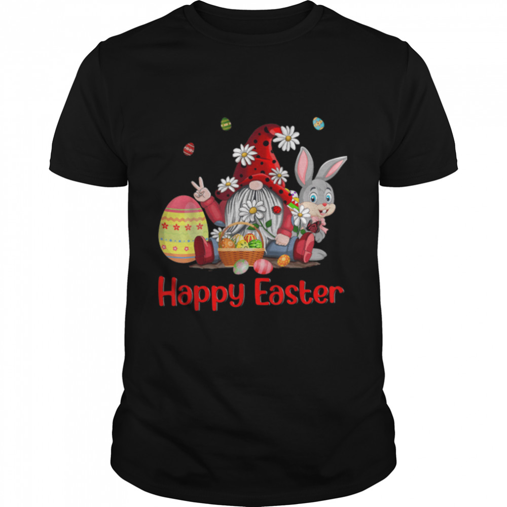Happy Easter Day Gnome With Bunny Easter Eggs Basket T- B09WCQNJRL Classic Men's T-shirt