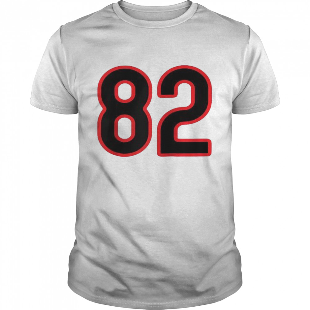 Number #82 Sports Jersey Red Black Favorite Lucky Number Shirt