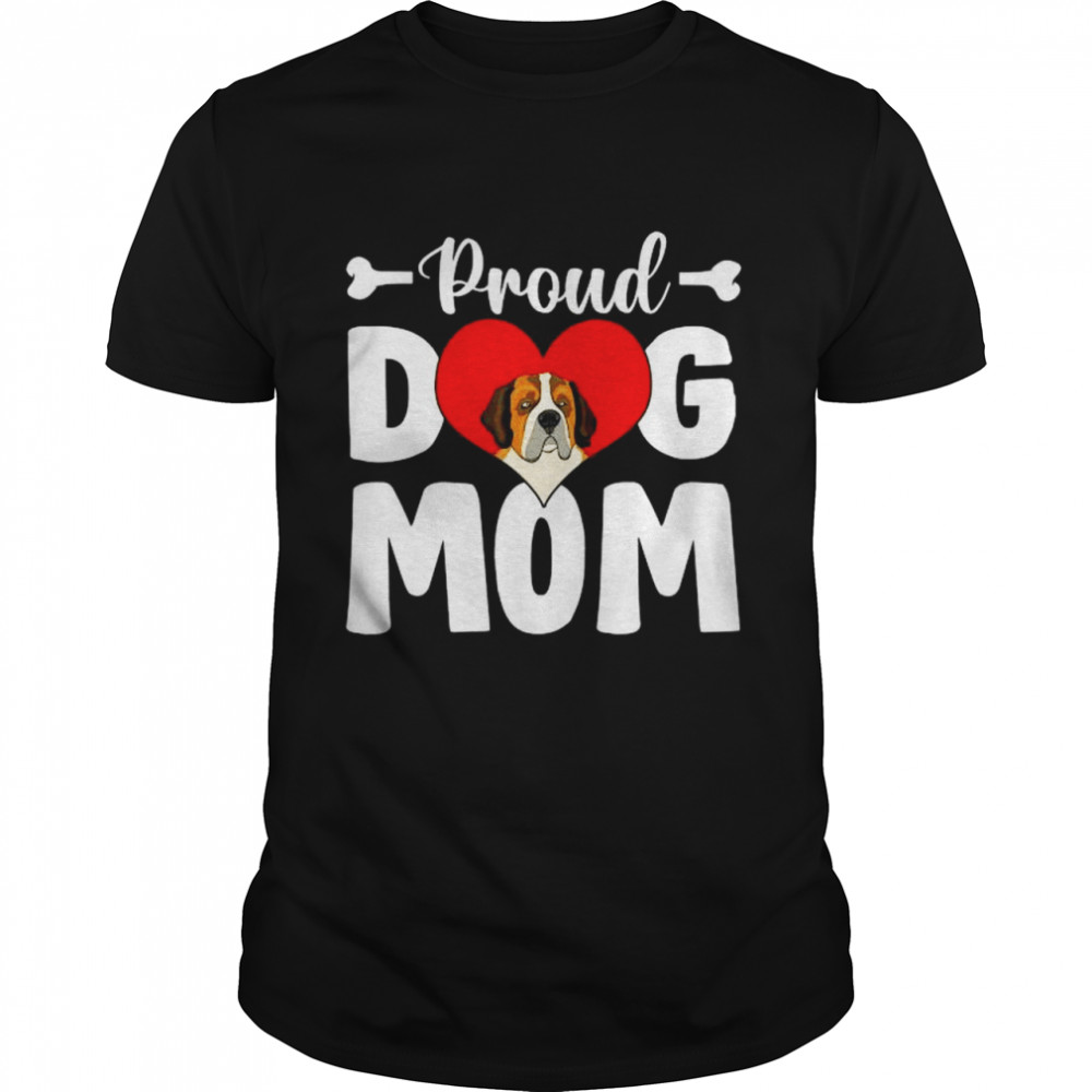 Cute Proud Bernard Dog Mom Mother’s Day T-Shirt