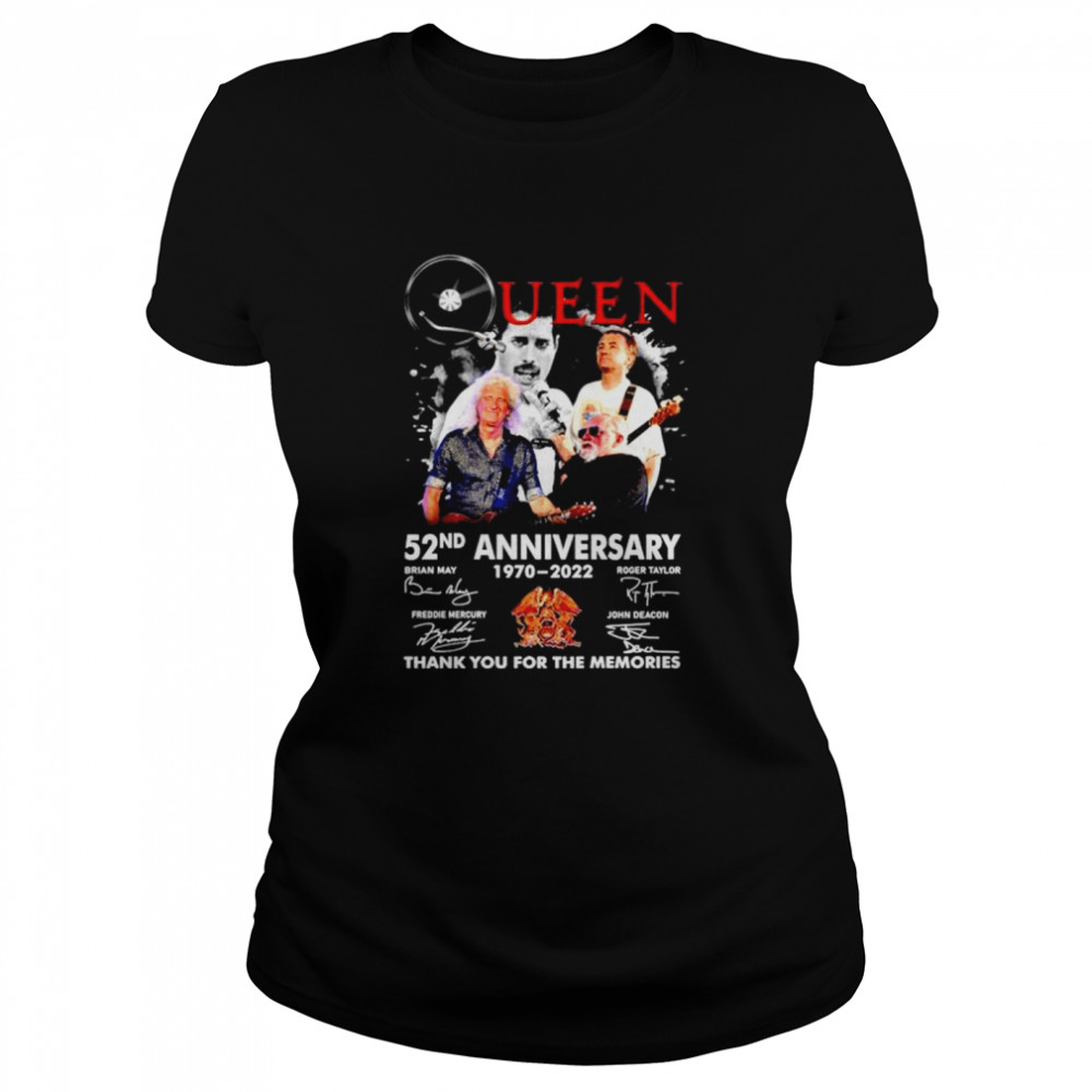 Queen 52ND Anniversary 1970 2022 thank you for the memories signatures T-shirt Classic Women's T-shirt