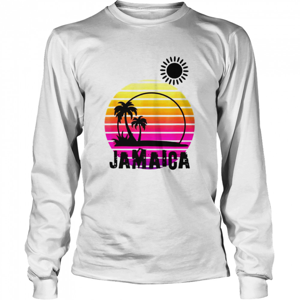 Jahmar Anderson Playa de La Mina Beach Peru, Palm Trees Sunset Summer Long Sleeve T-Shirt