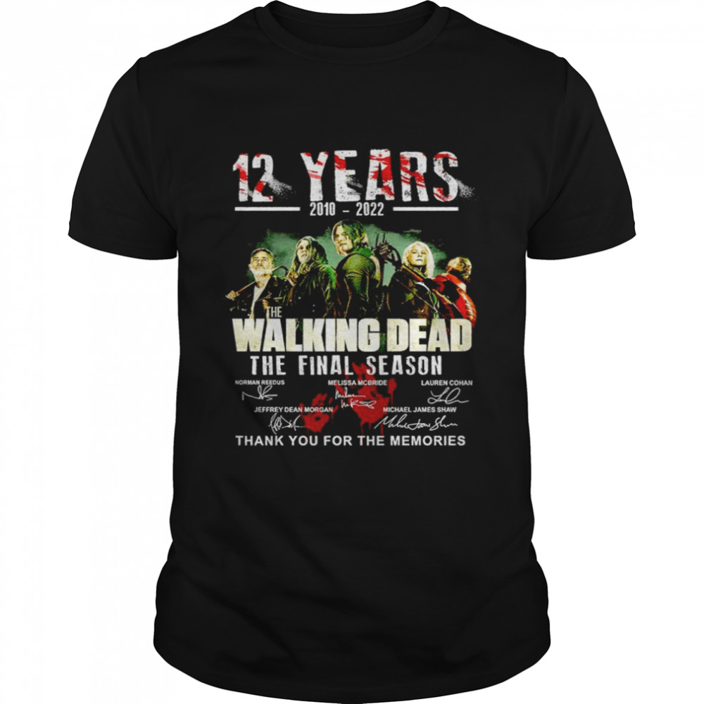 12 years 2010 2022 The Walking Dead the final season thank you for the memories shirt