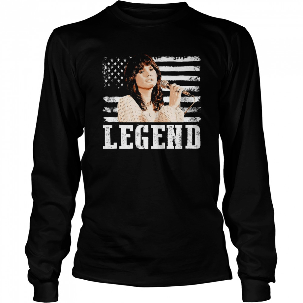 American Flag Linda Ronstadt Music Legend shirt Long Sleeved T-shirt