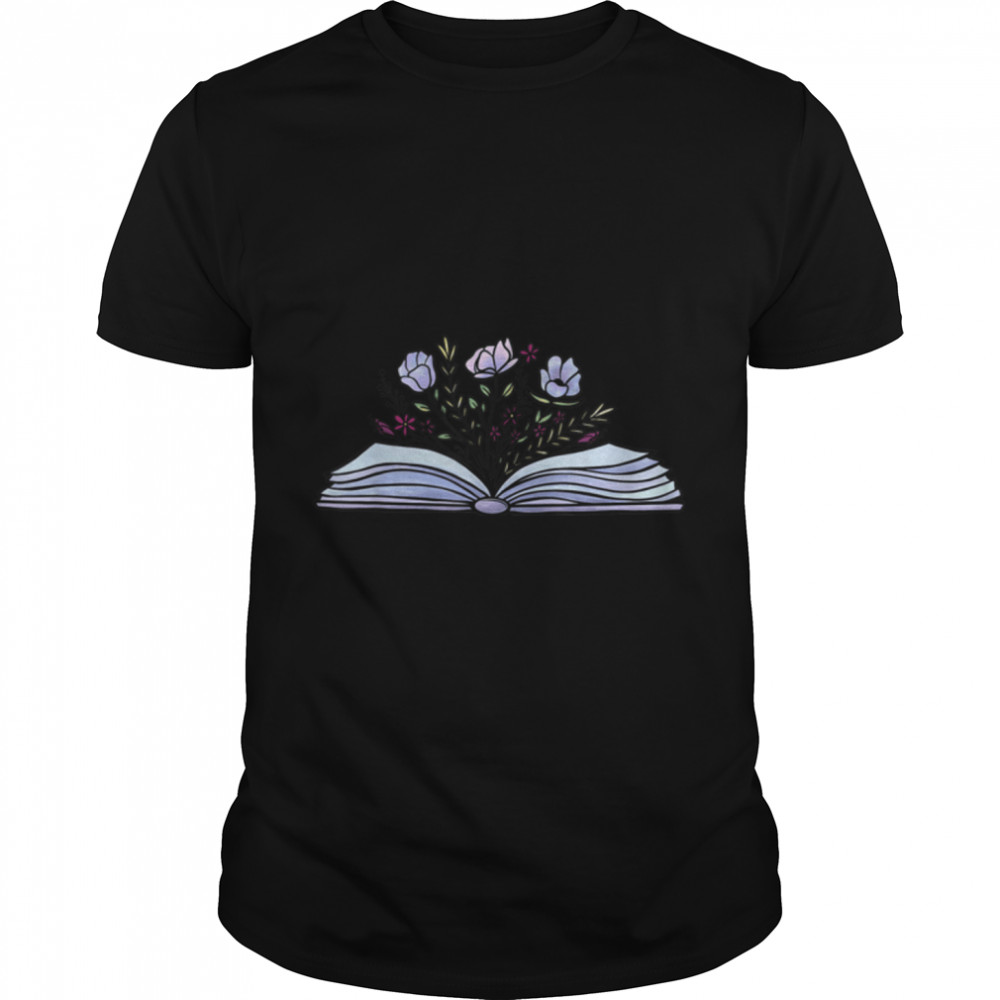 Floral Book Lover Women Reading Book Librarian Teacher Squad T-Shirt B09WMVSHN9