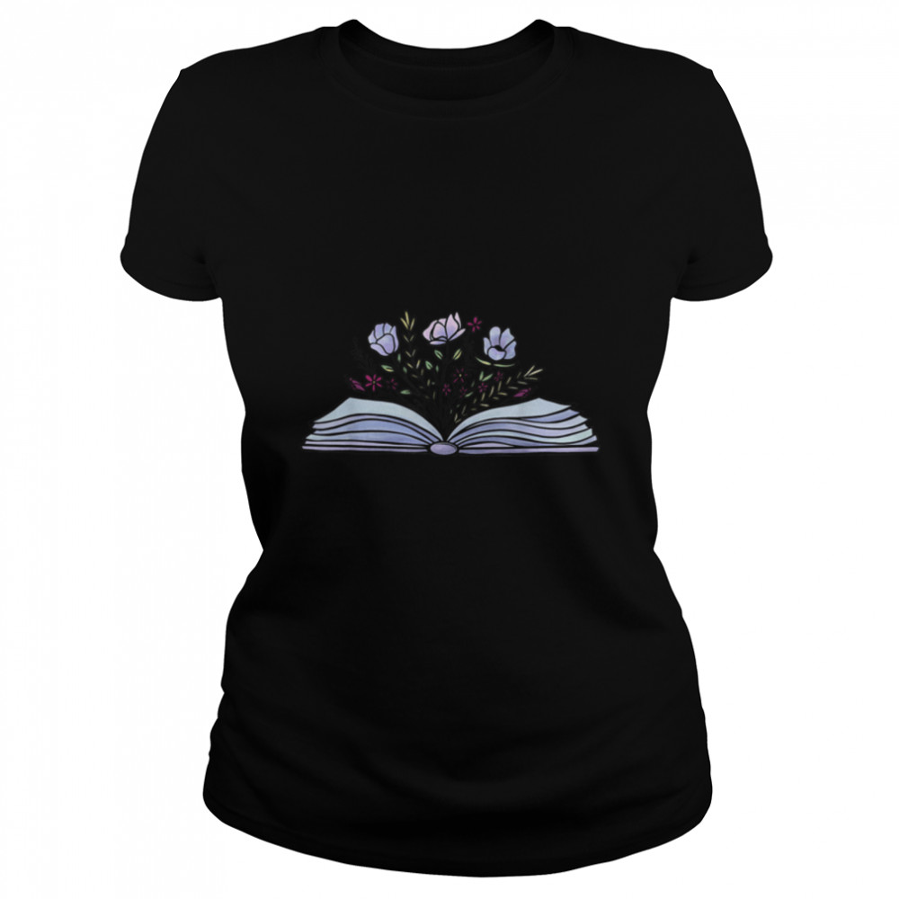 Floral Book Lover Women Reading Book Librarian Teacher Squad T- B09WMVSHN9 Classic Women's T-shirt