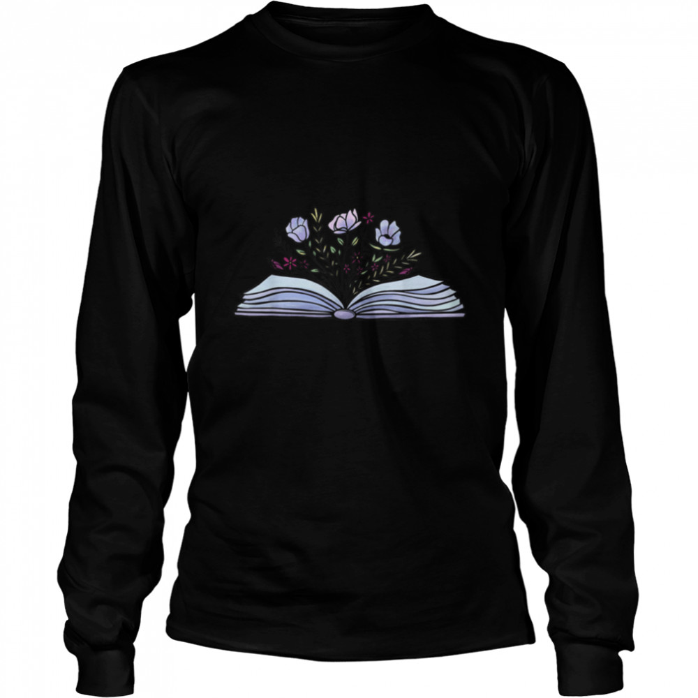 Floral Book Lover Women Reading Book Librarian Teacher Squad T- B09WMVSHN9 Long Sleeved T-shirt