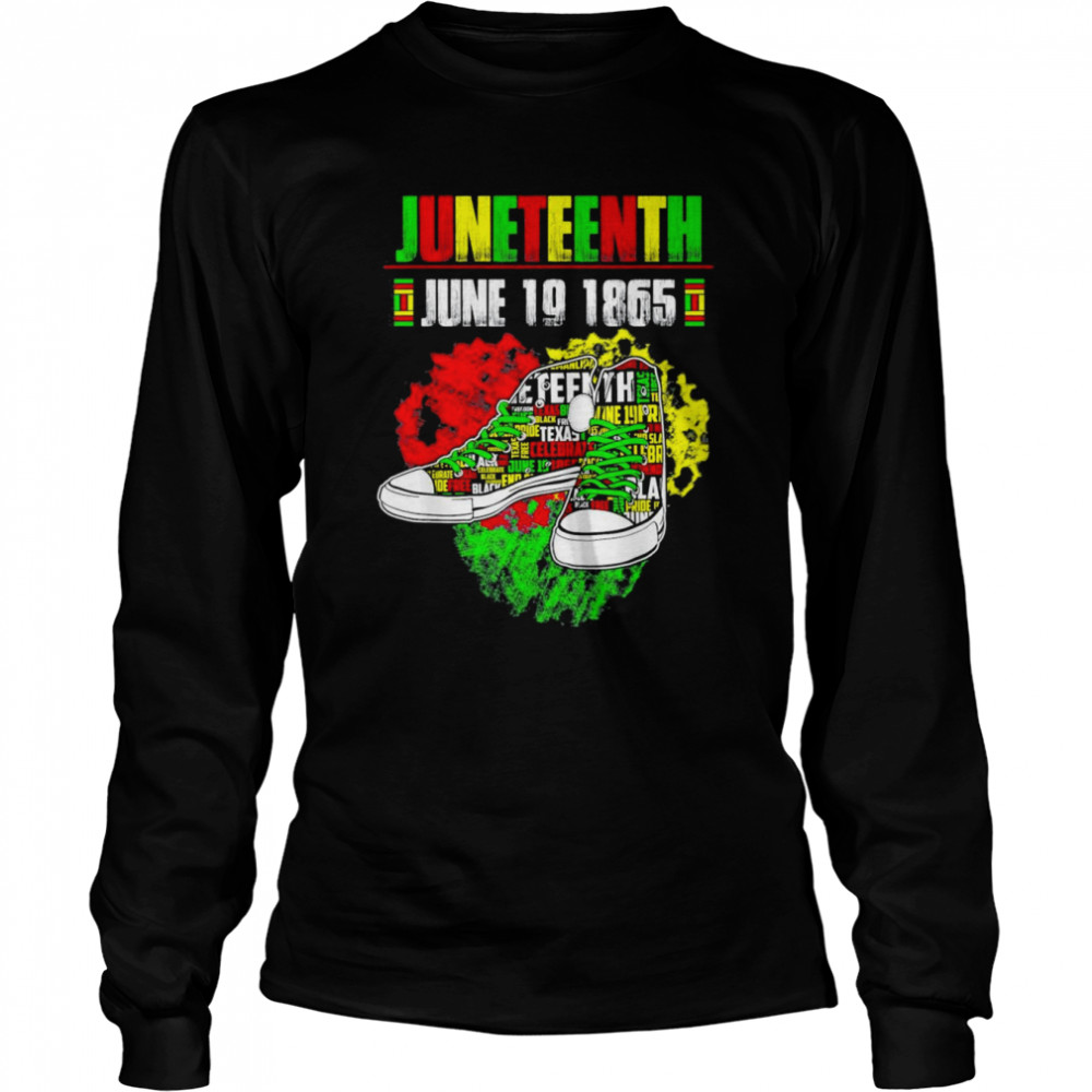 June 19 1865 Juneteenth Black African American Independence  Long Sleeved T-shirt
