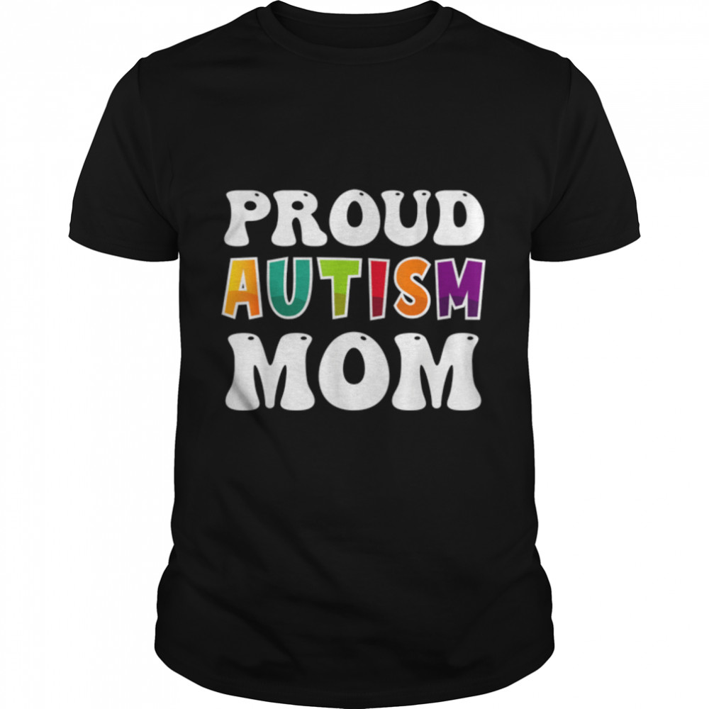 Proud Autism Mom Awareness Mother`s Day Colorful Puzzle T- B09WM8JYR4 Classic Men's T-shirt