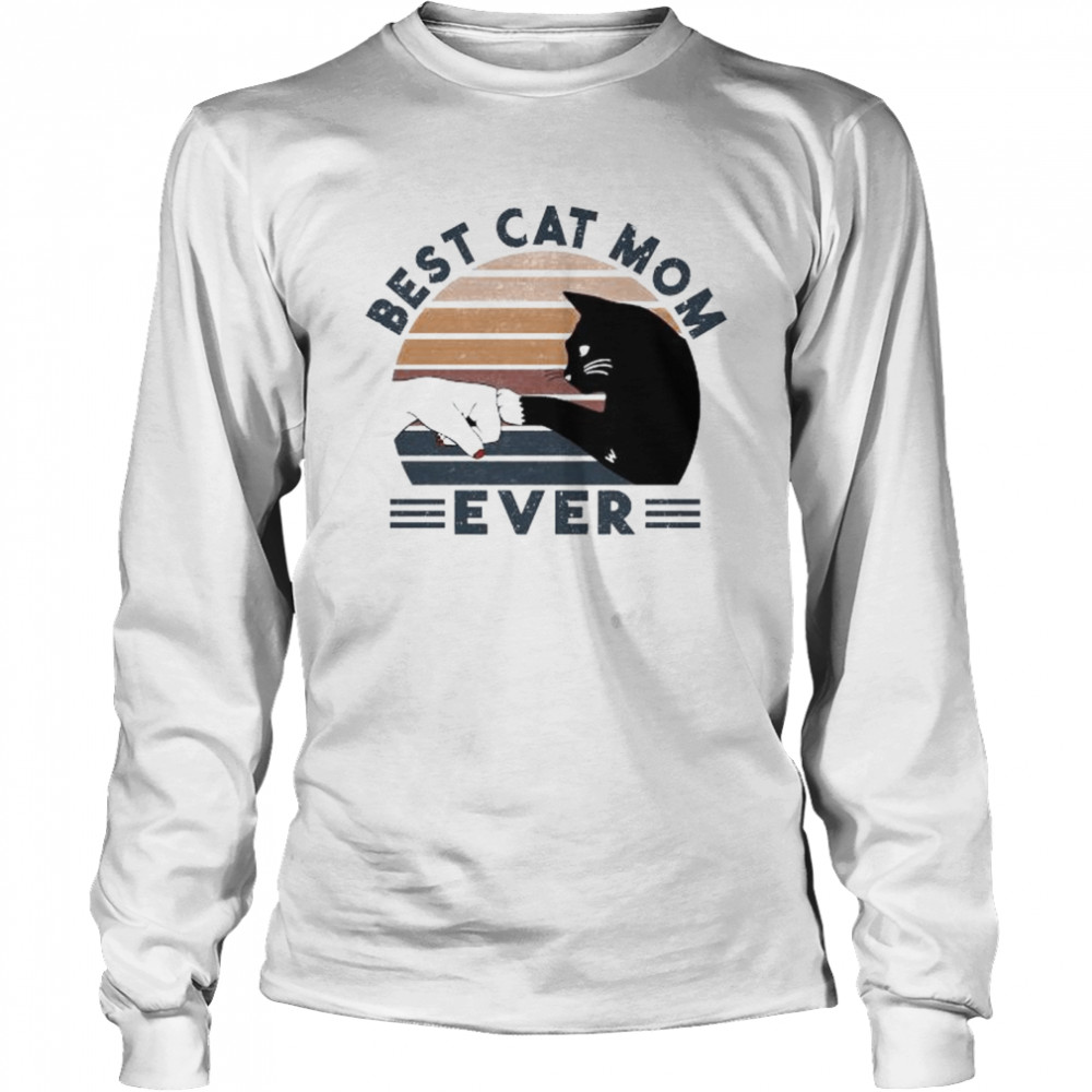 Black cat best cat mom ever vintage shirt Long Sleeved T-shirt