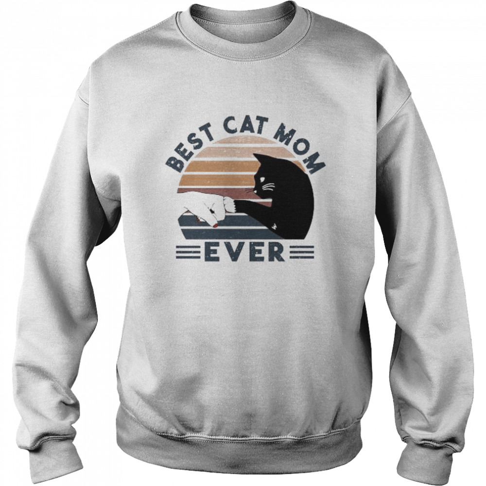 Black cat best cat mom ever vintage shirt Unisex Sweatshirt