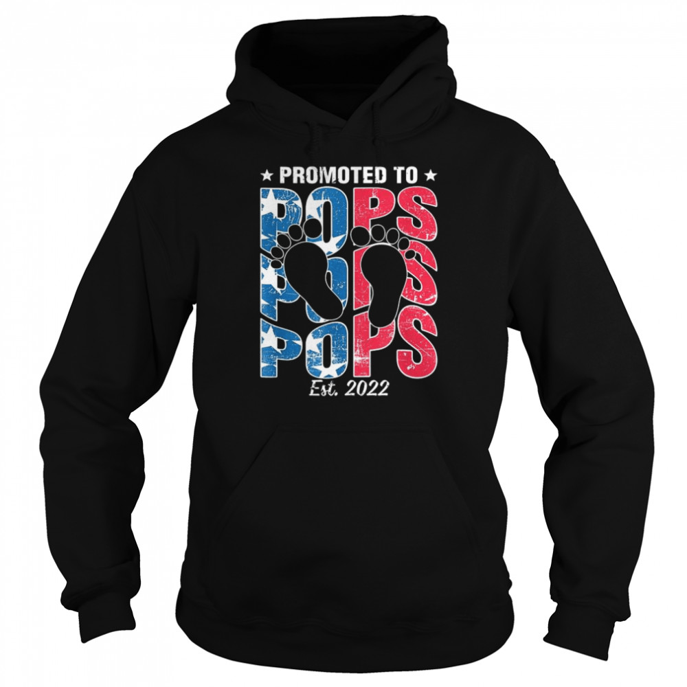 Promoted To Pops Est 2022 Men Usa Flag First Time Grandpa T- Unisex Hoodie