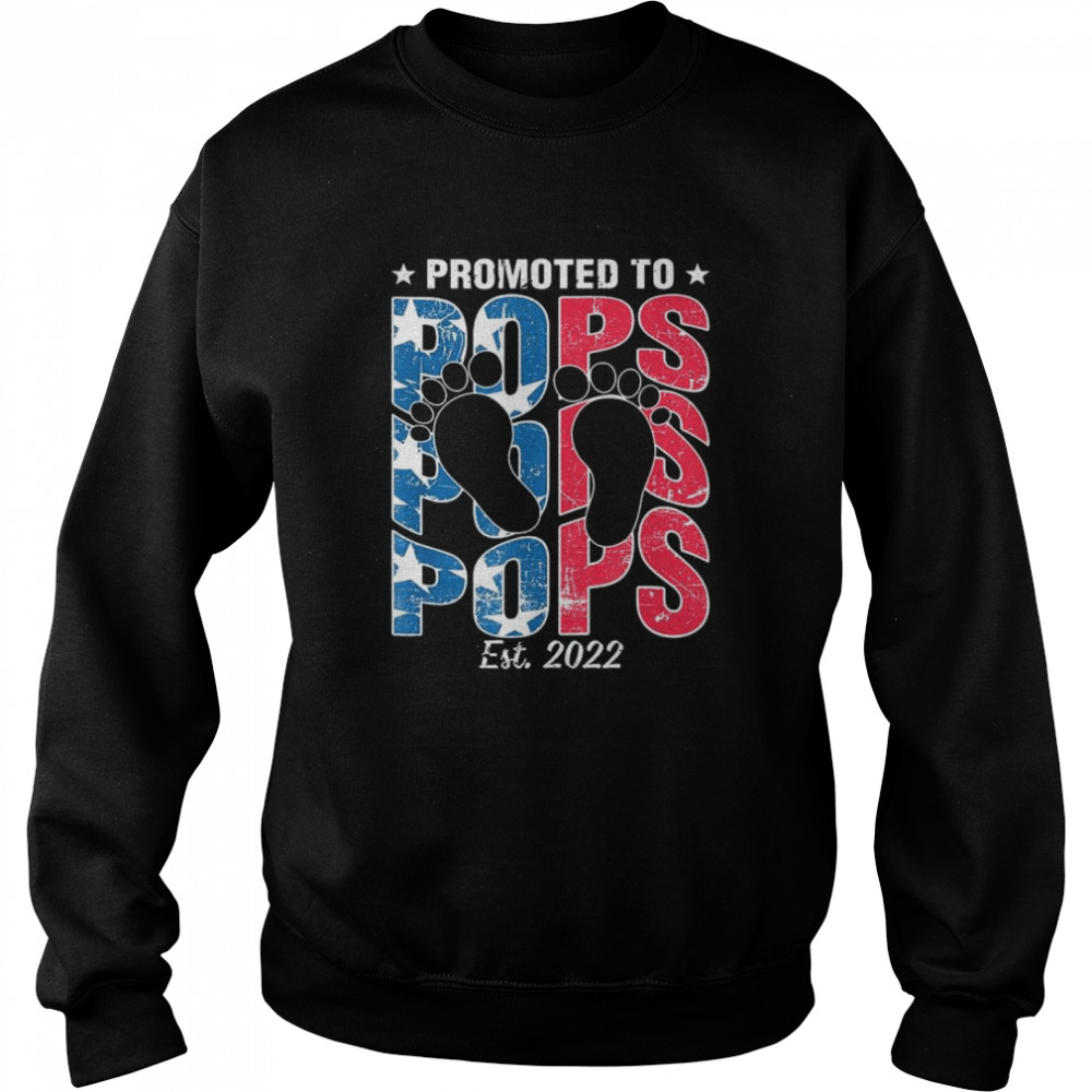 Promoted To Pops Est 2022 Men Usa Flag First Time Grandpa T- Unisex Sweatshirt