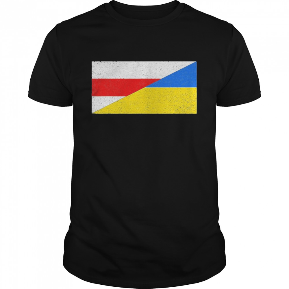 Belarus Ukraine Flag Belarusian Ukrainian Pride Nationality T-Shirt
