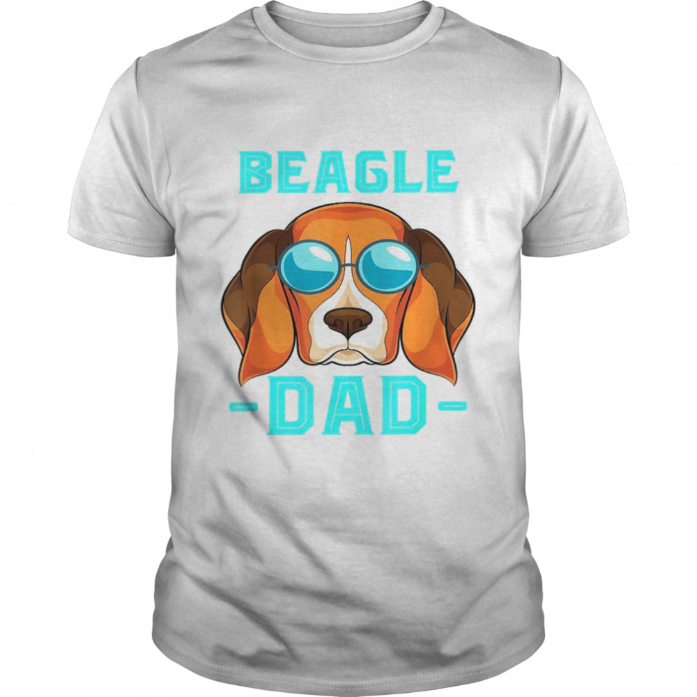 Mens Beagle Dad Pet Daddy Dog Cool Sunglasses Beagle Shirt