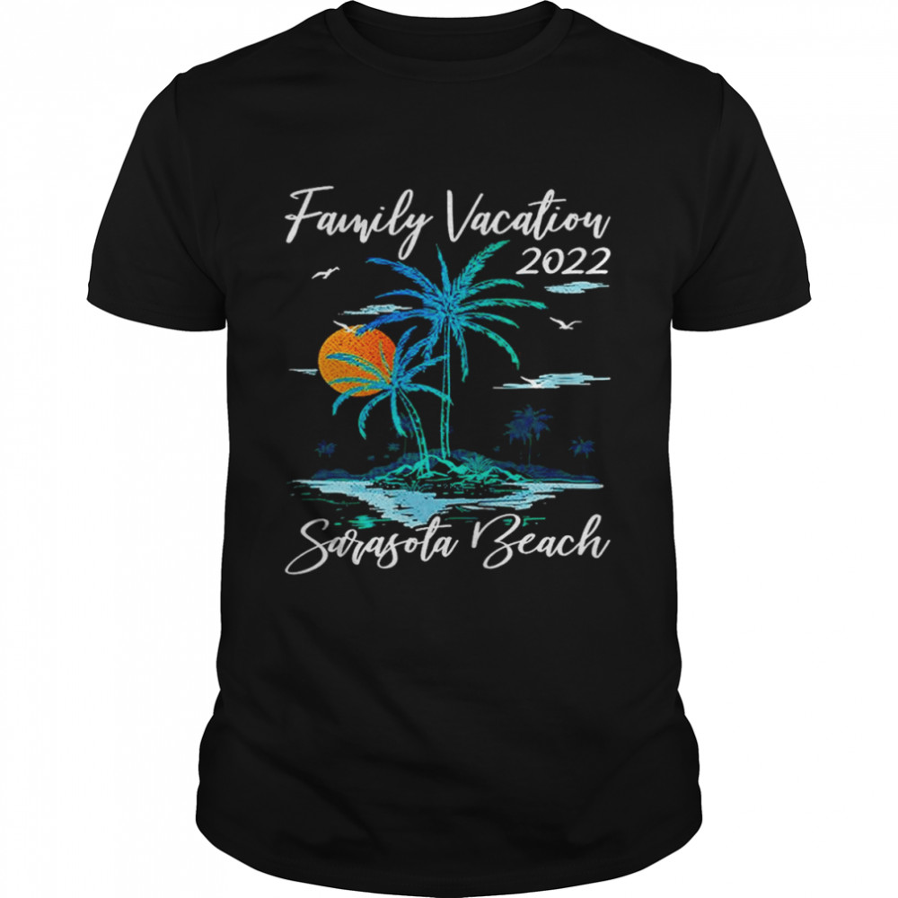 Retro Sunset Family Vacation 2022 Florida Sarasota Beach T-Shirt