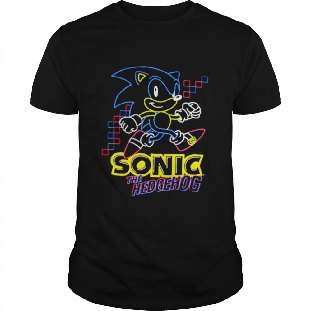 SoSonic The Hedgehog glow in the dark neon cartoon shirt Classic Men's T-shirt