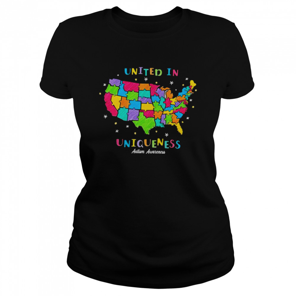 United in Uniqueness autism Awareness shirt Classic Women's T-shirt