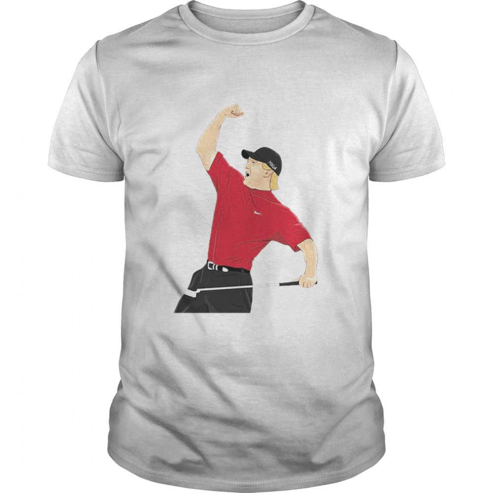 Donald Trump Tiger Woods Red  Golf T- Classic Men's T-shirt