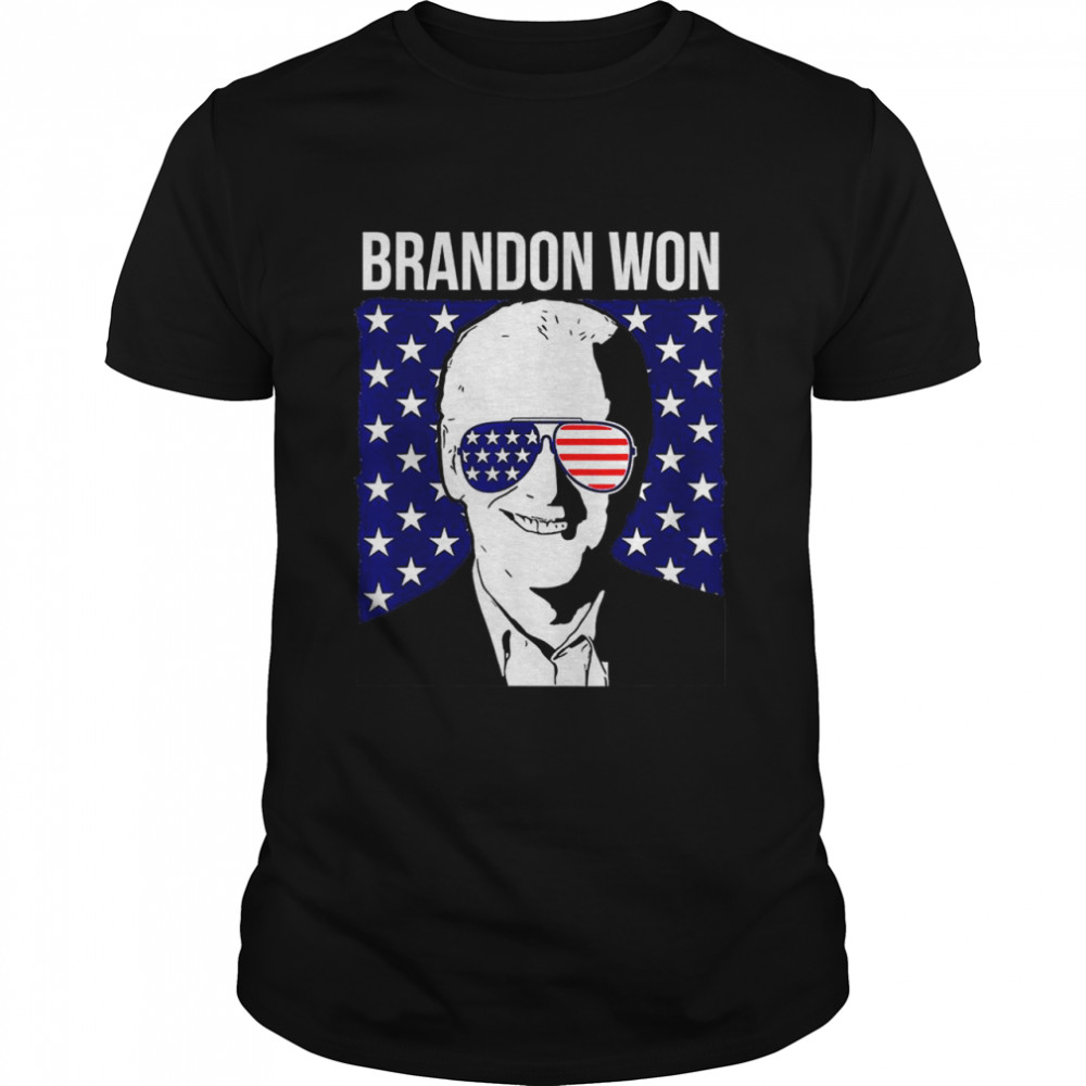 Brandon Won Pro Biden Usa Flag Sunglasses T-Shirt