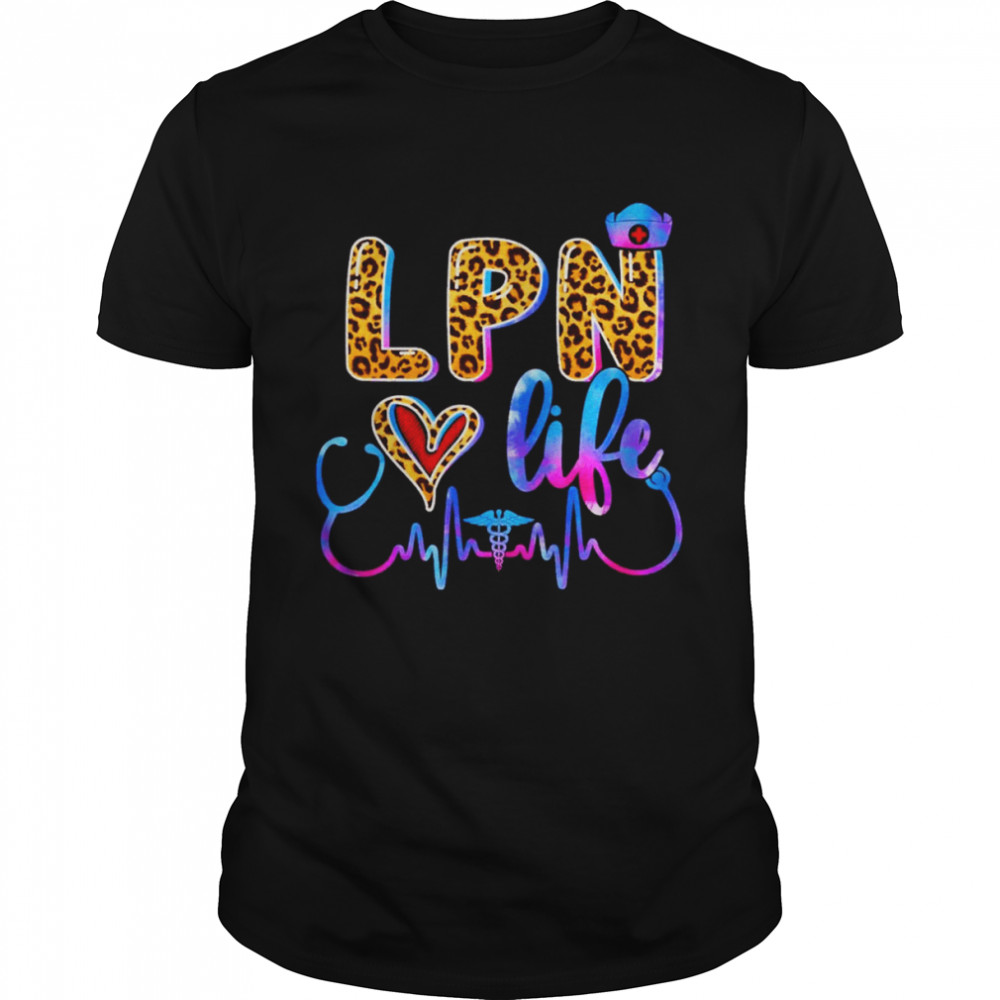 LPN Love Life Leopard Nurse Healthcare Shirt