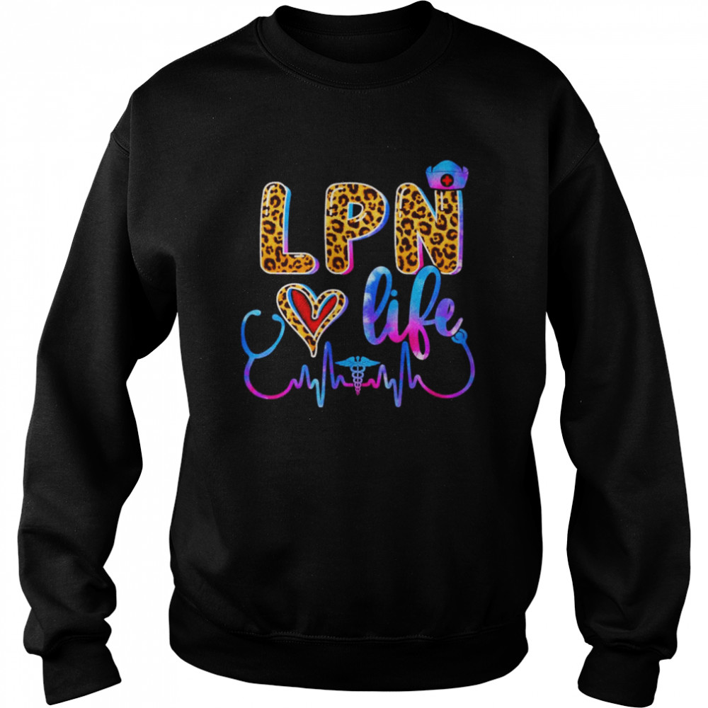 LPN Love Life Leopard Nurse Healthcare  Unisex Sweatshirt