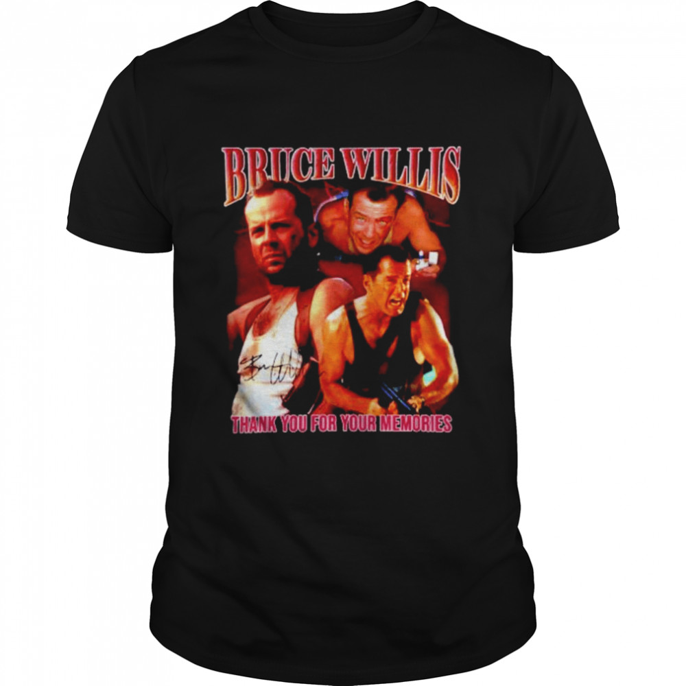 Thank You For Your Memories Bruce Willis Retiring Signature  Classic Men's T-shirt