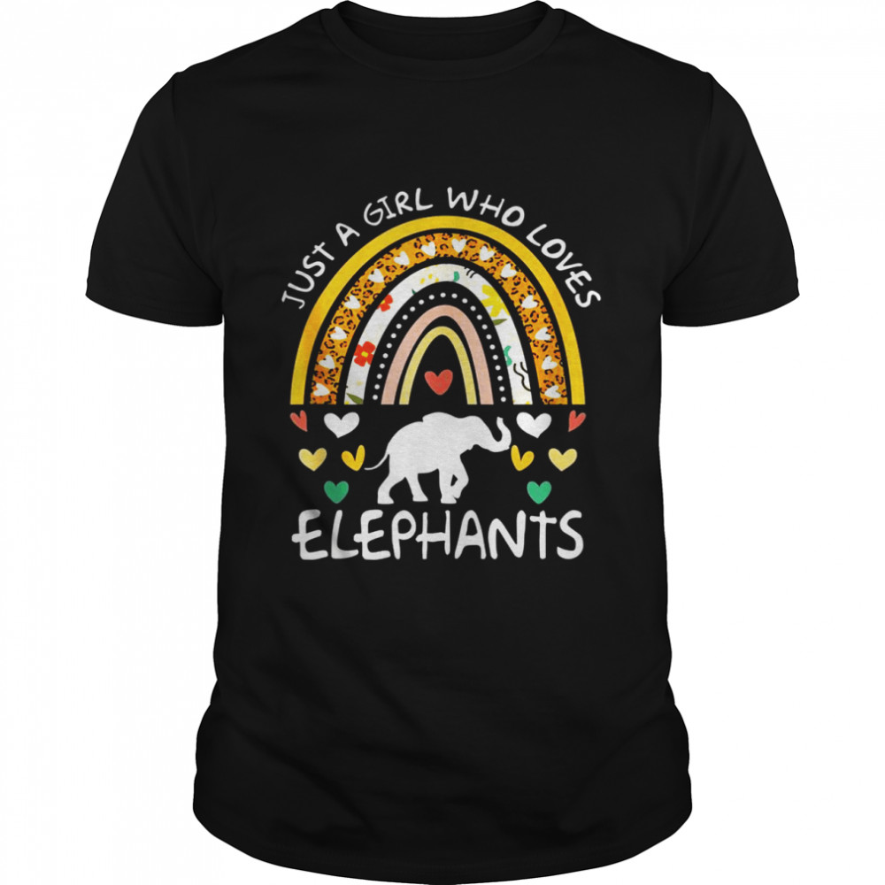 Just A Girl Who Loves Elephants Rainbow Leopard Shirt