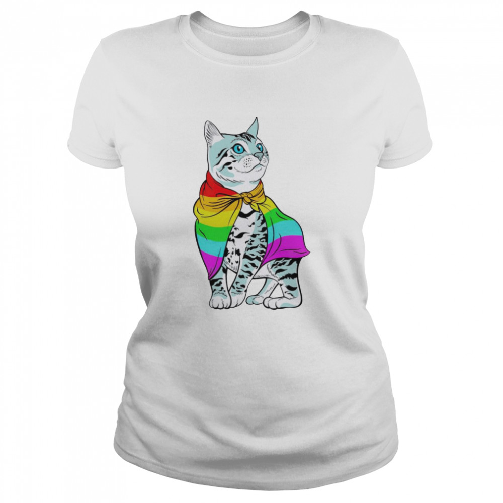 LGBT Pride kitty art shirt Classic Women's T-shirt