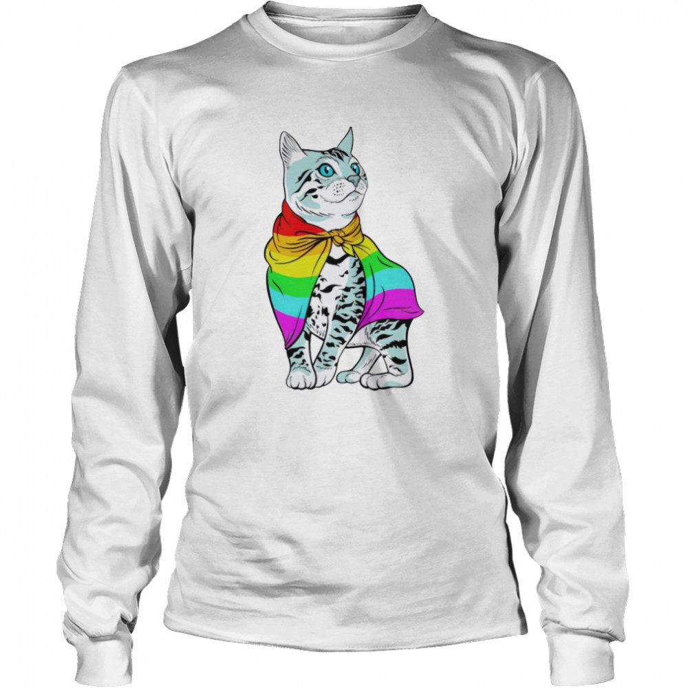 LGBT Pride kitty art shirt Long Sleeved T-shirt