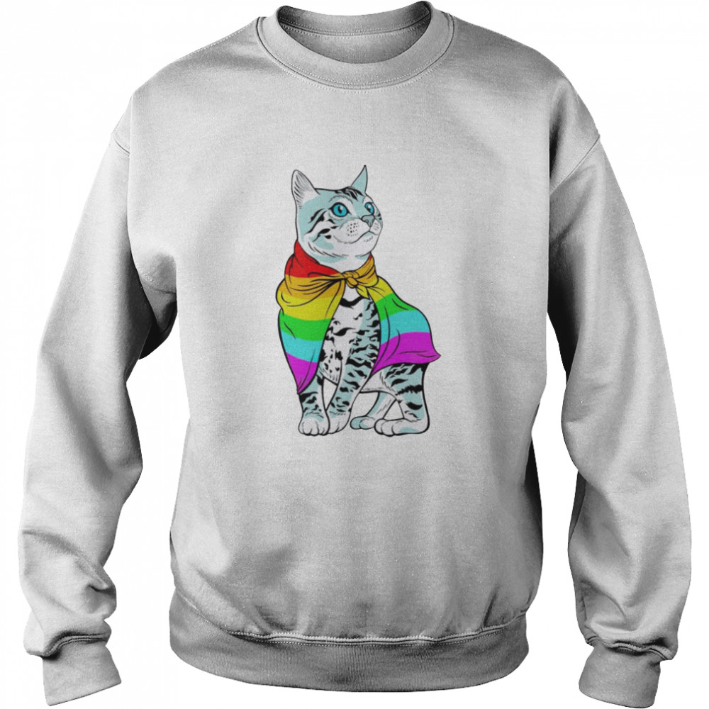 LGBT Pride kitty art shirt Unisex Sweatshirt