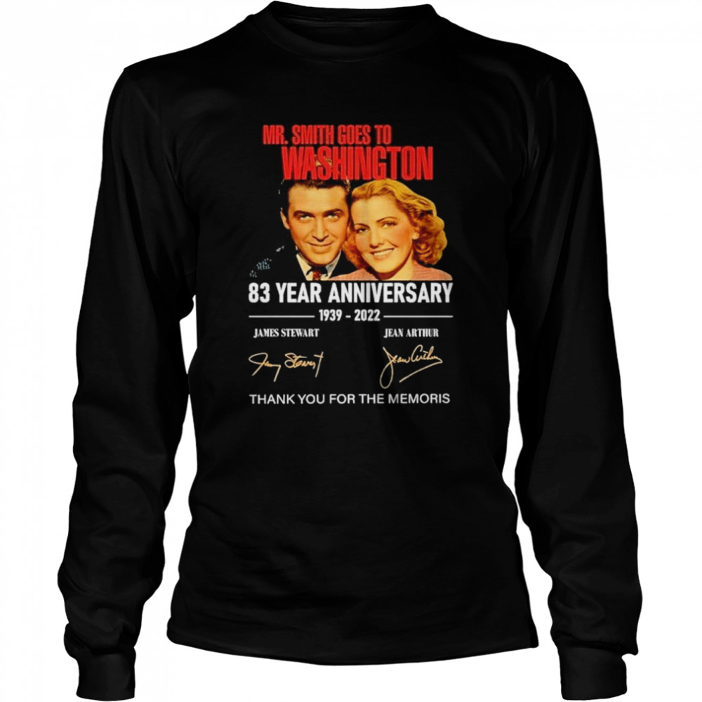 Mr.smith goes to Washington 83 years anniversary 1939 2022 thank you for the memories shirt Long Sleeved T-shirt