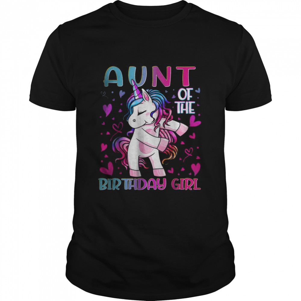 Aunt of the Birthday Girl Dabbing Unicorn Aunt T- Classic Men's T-shirt