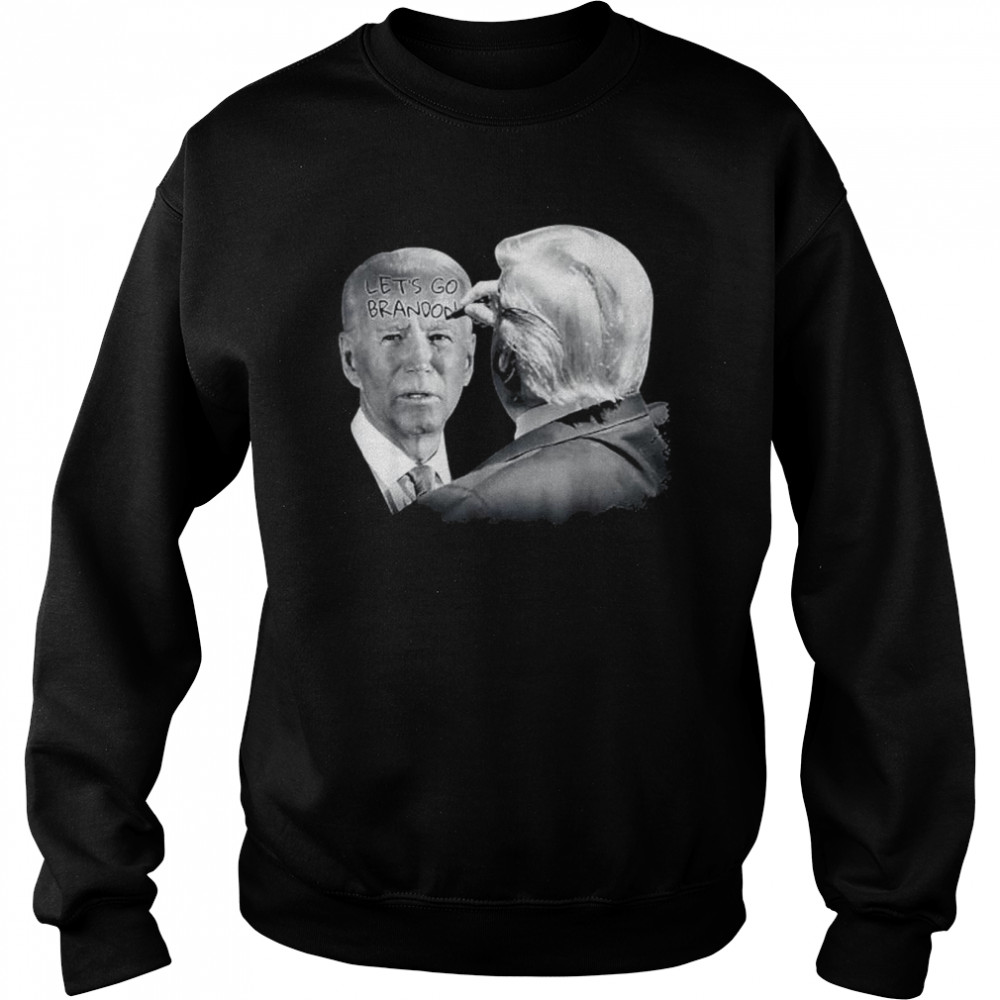 Let’s go brandon Trump writes on biden’s forehead 2024 shirt Unisex Sweatshirt