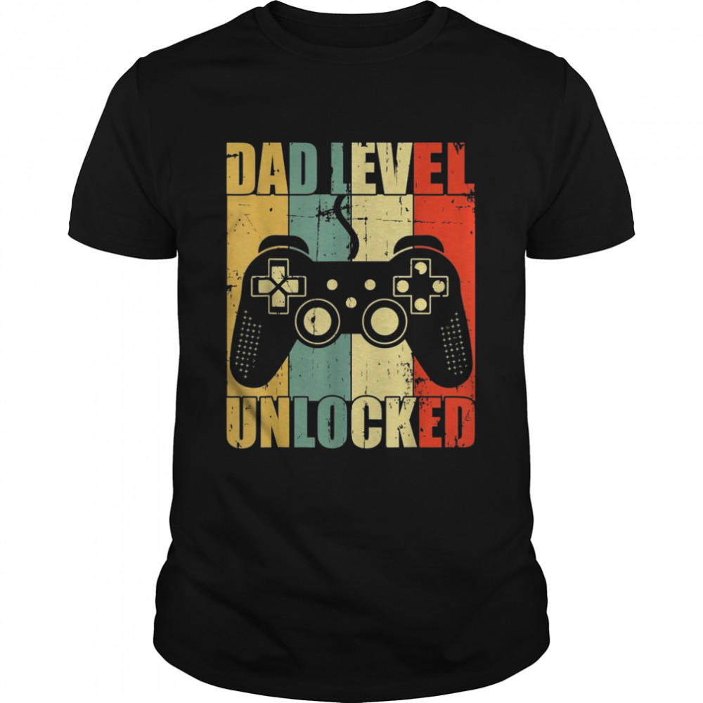 Mens Dad Level Unlocked Est 2022 New Daddy Father  Classic Men's T-shirt