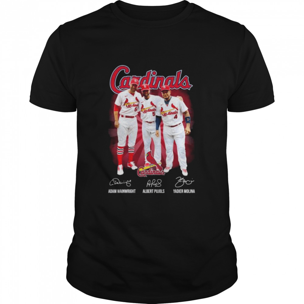 St. Louis Cardinals Adam Wainwright Albert Pujols and Yadier Molina signature shirt