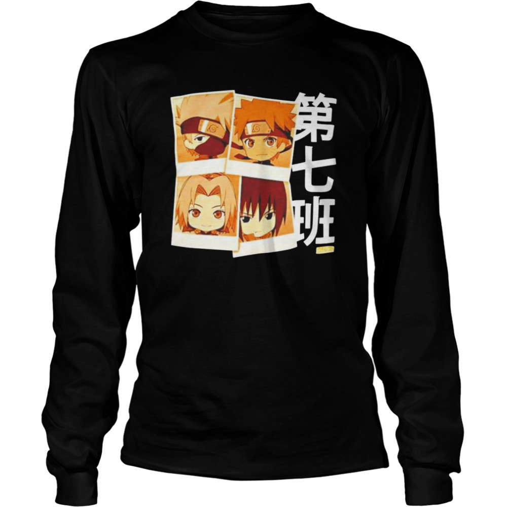 Naruto Shippuden Nendoroid Team 7 Photos shirt Long Sleeved T-shirt