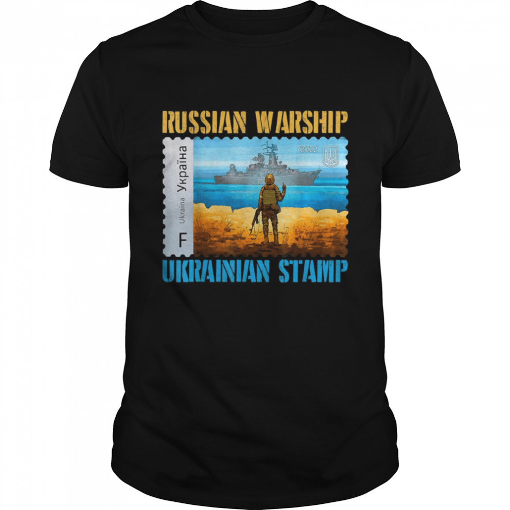 Vintage Ukraine Postage Warship Ukrainian Stamp Flag Pride Shirt