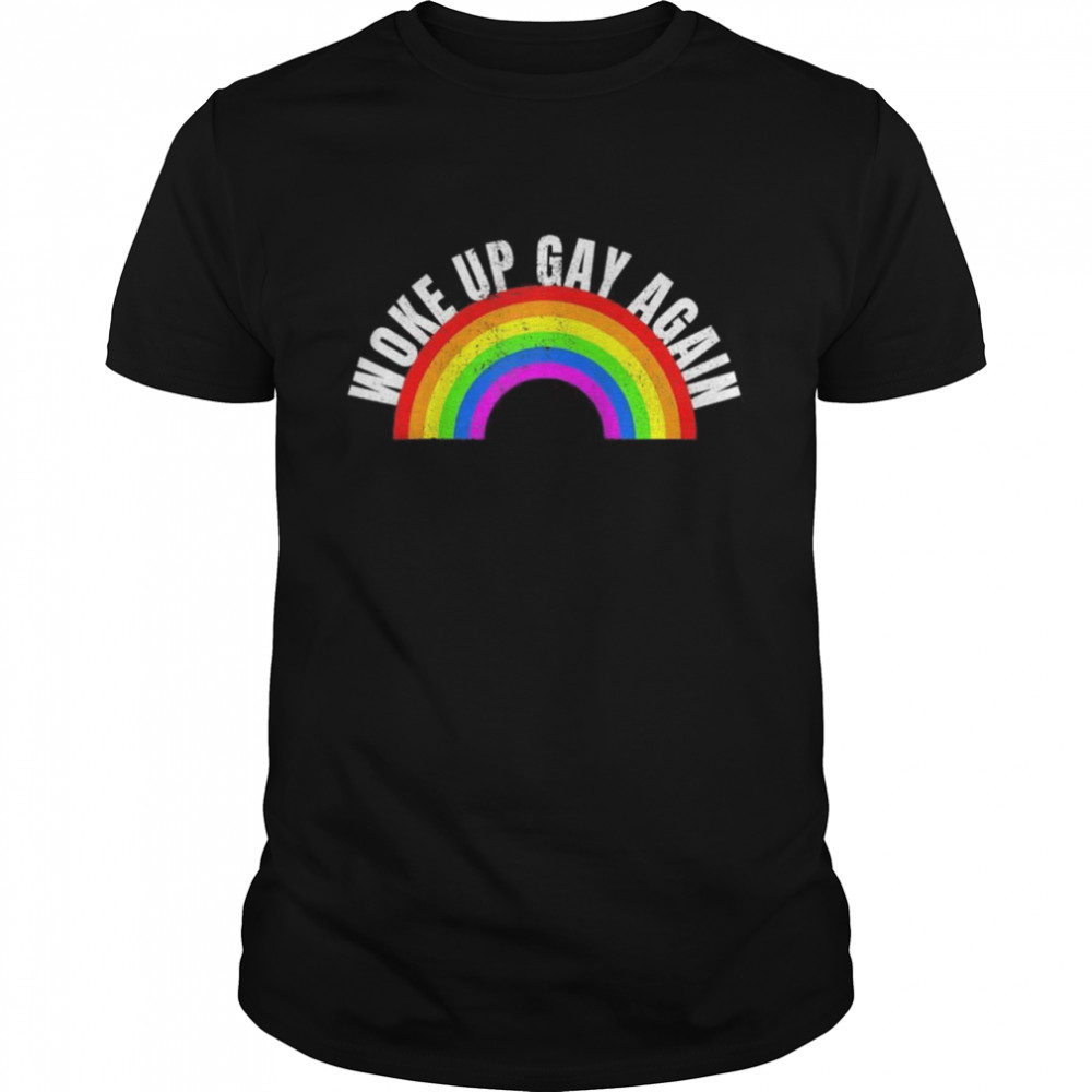 Witzige RegenbogenFlagge Woke Up Gay Again, LGBTZitate Raglan  Classic Men's T-shirt