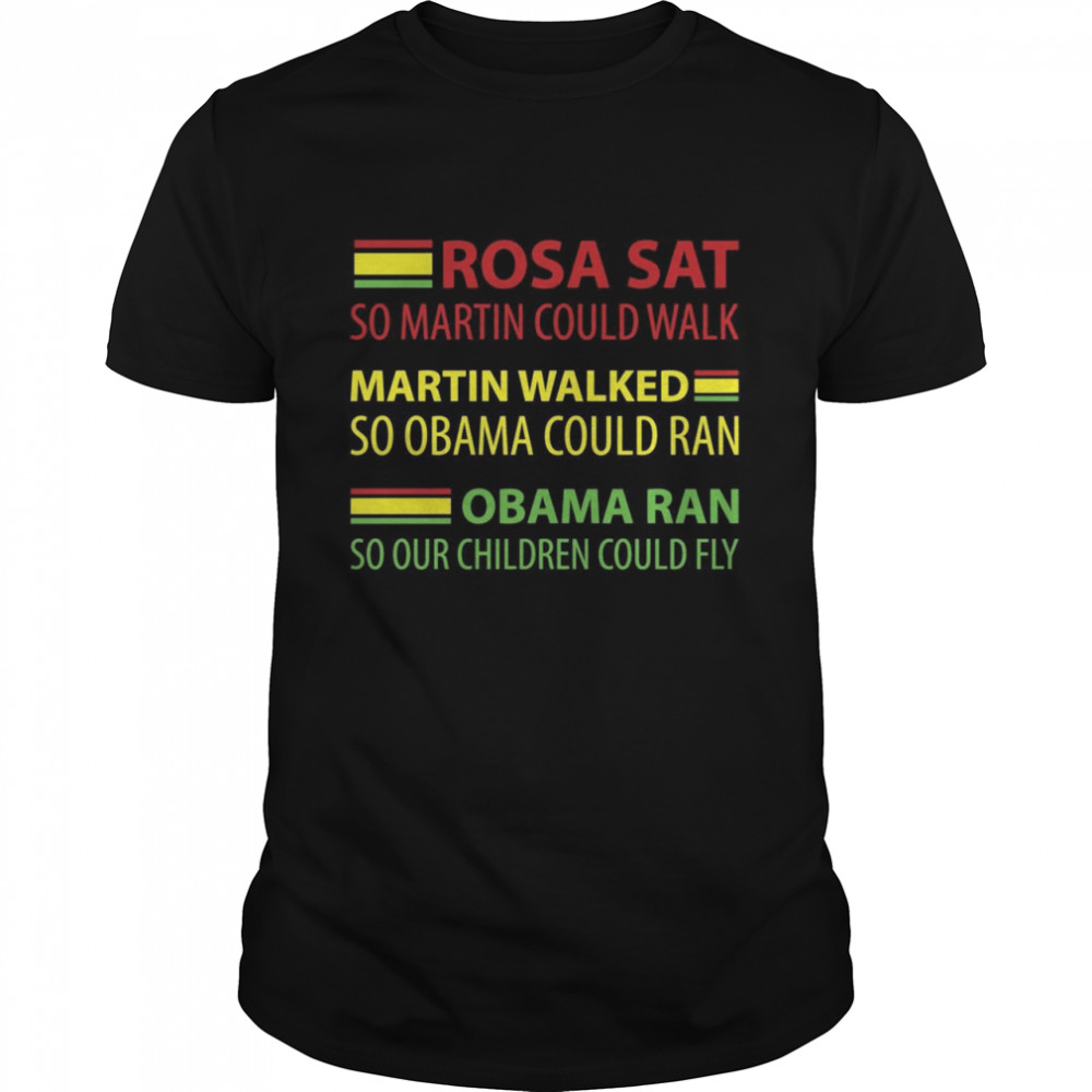 Zurück Geschichte und Stolz des afrikanischen Erbes Rosa Martin Obama Langarmshirt Shirt