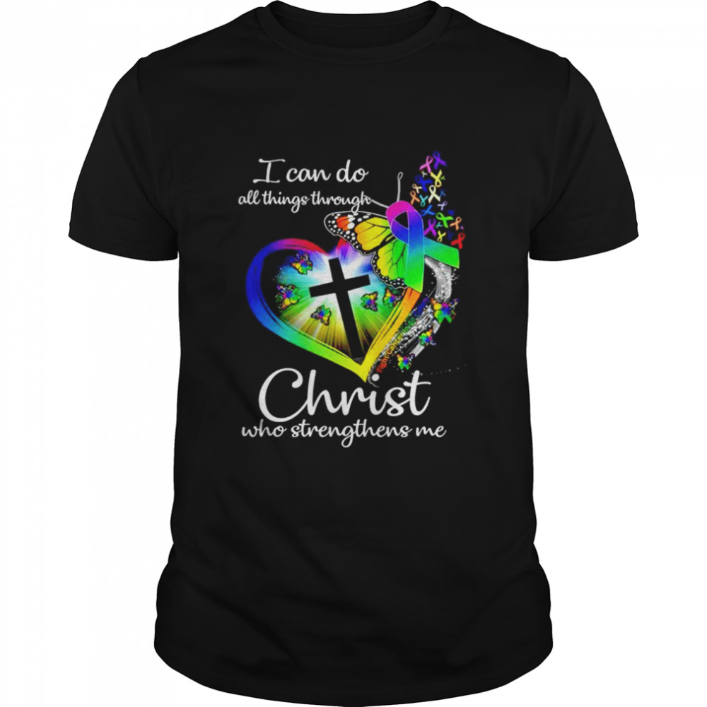 Breast cancer I can do all things through Christ who strengthens me T-shirt