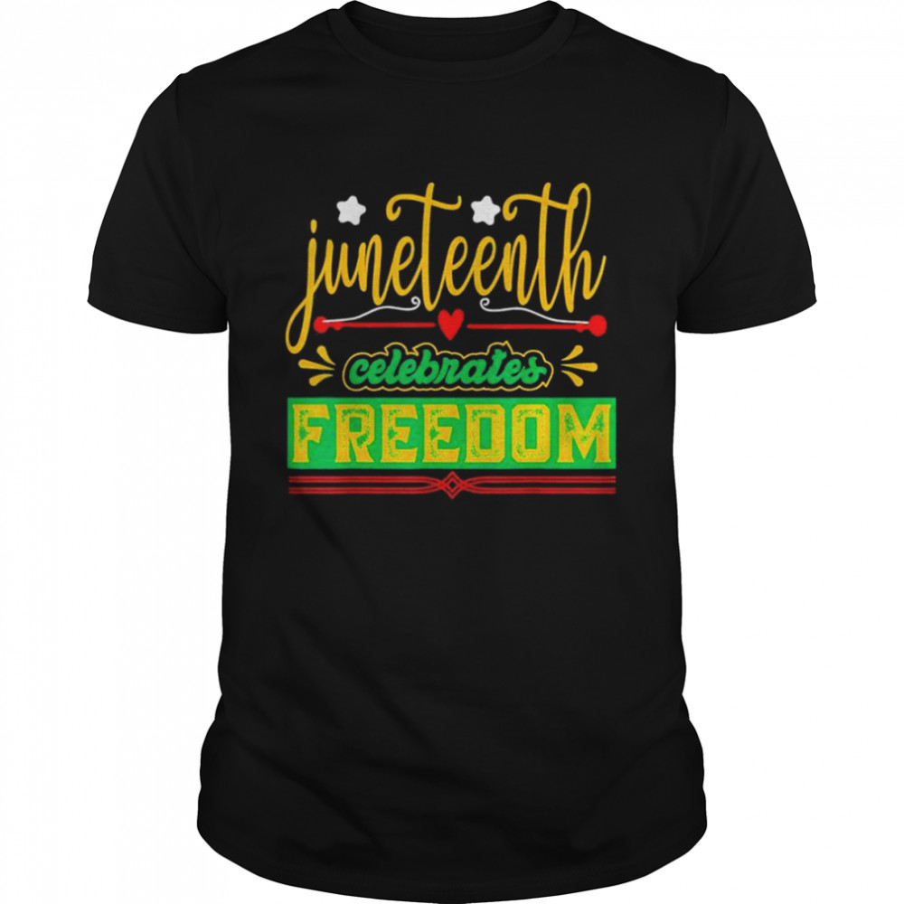 Celebrate juneteenth green freedom african American shirt Classic Men's T-shirt