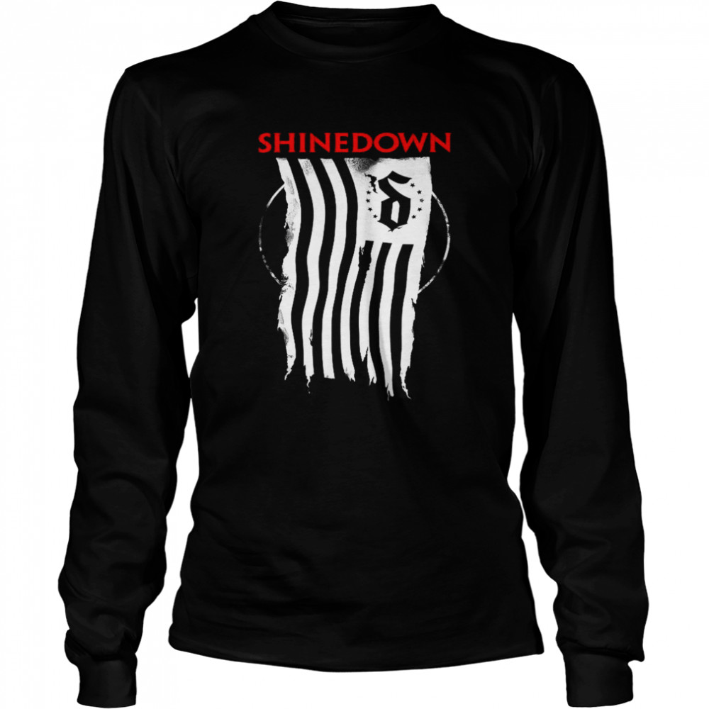 Shinedown Shredded Flag  Long Sleeved T-shirt