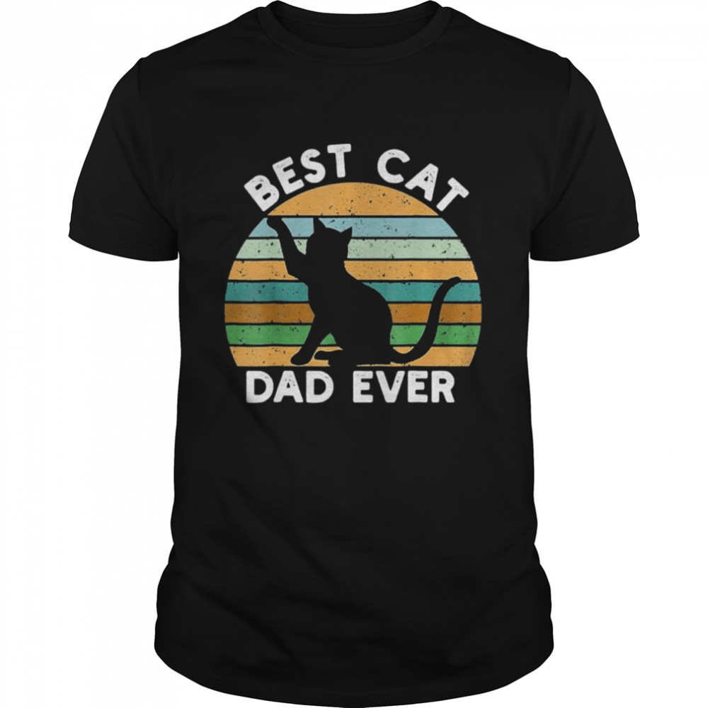 Vintage best cat dad ever black cat lover father day shirt Classic Men's T-shirt