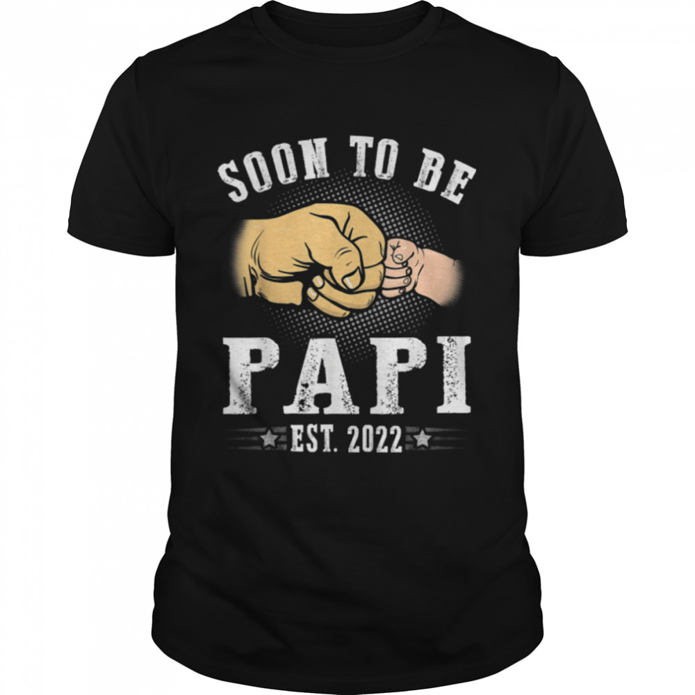 Soon To Be Papi Est.2022 Retro Fathers Day New Dad T- B09ZQP2HKD Classic Men's T-shirt