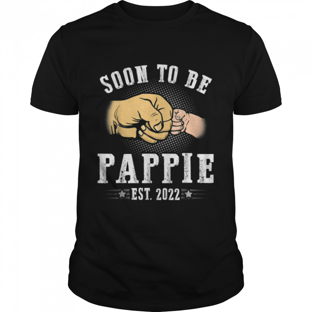 Soon To Be Pappie Est.2022 Retro Fathers Day New Dad T- B09ZQP7998 Classic Men's T-shirt