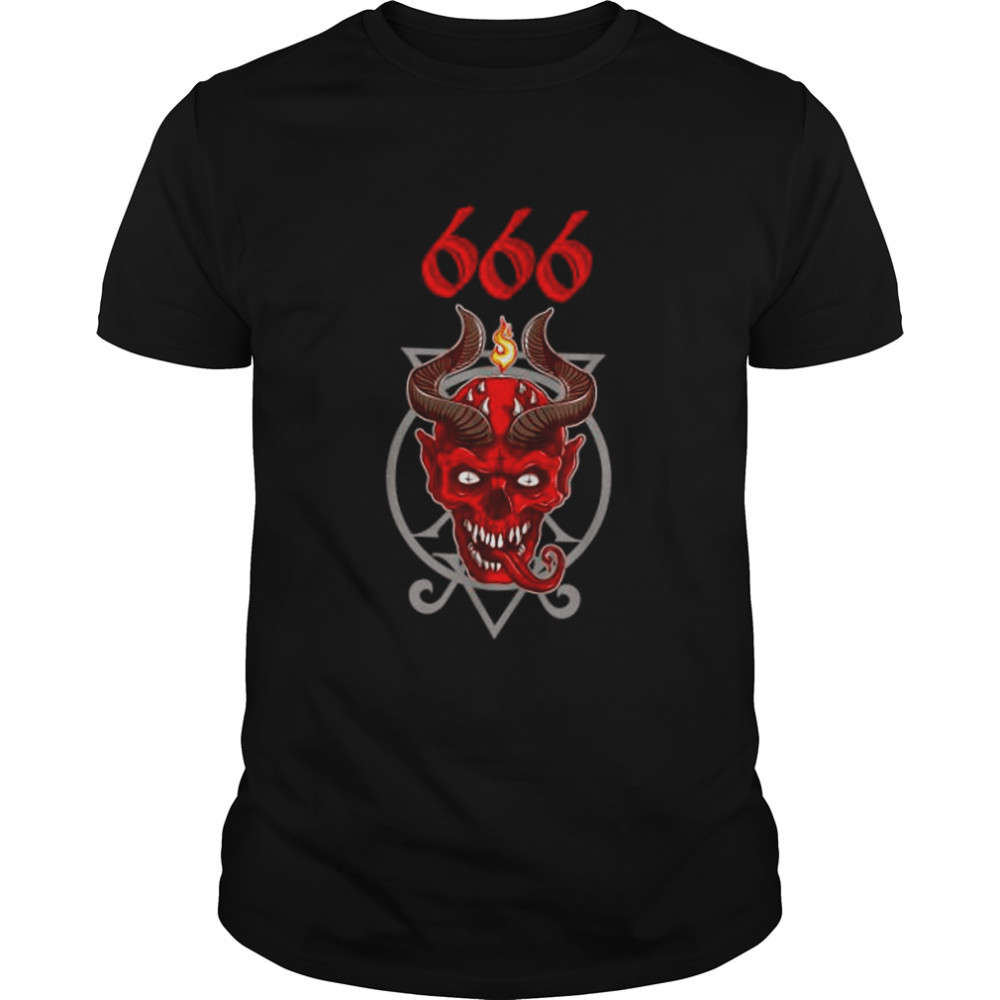 Top Demon Grunge Hell Devil Skull Occultism Hail Satan 666 T- Classic Men's T-shirt