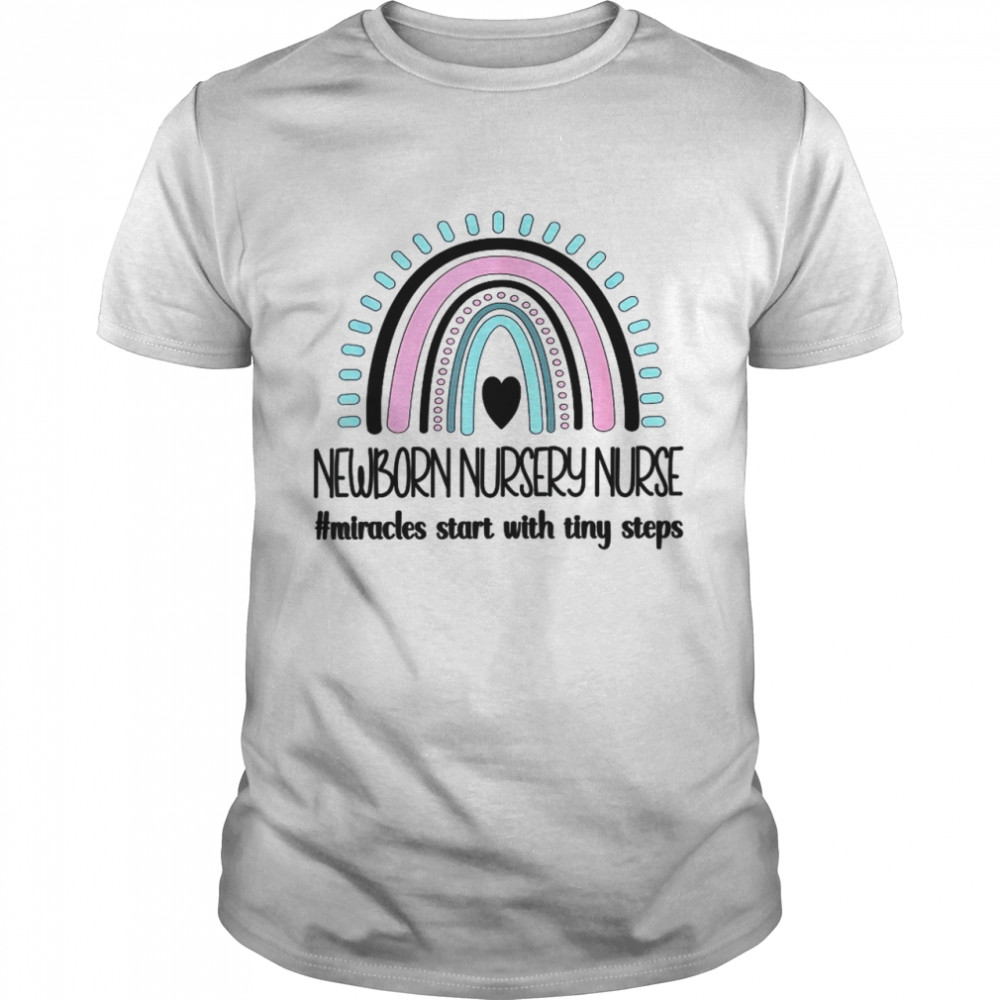 Newborn Nursery Nurse Rainbow Proud Nursery Nurse  Classic Men's T-shirt