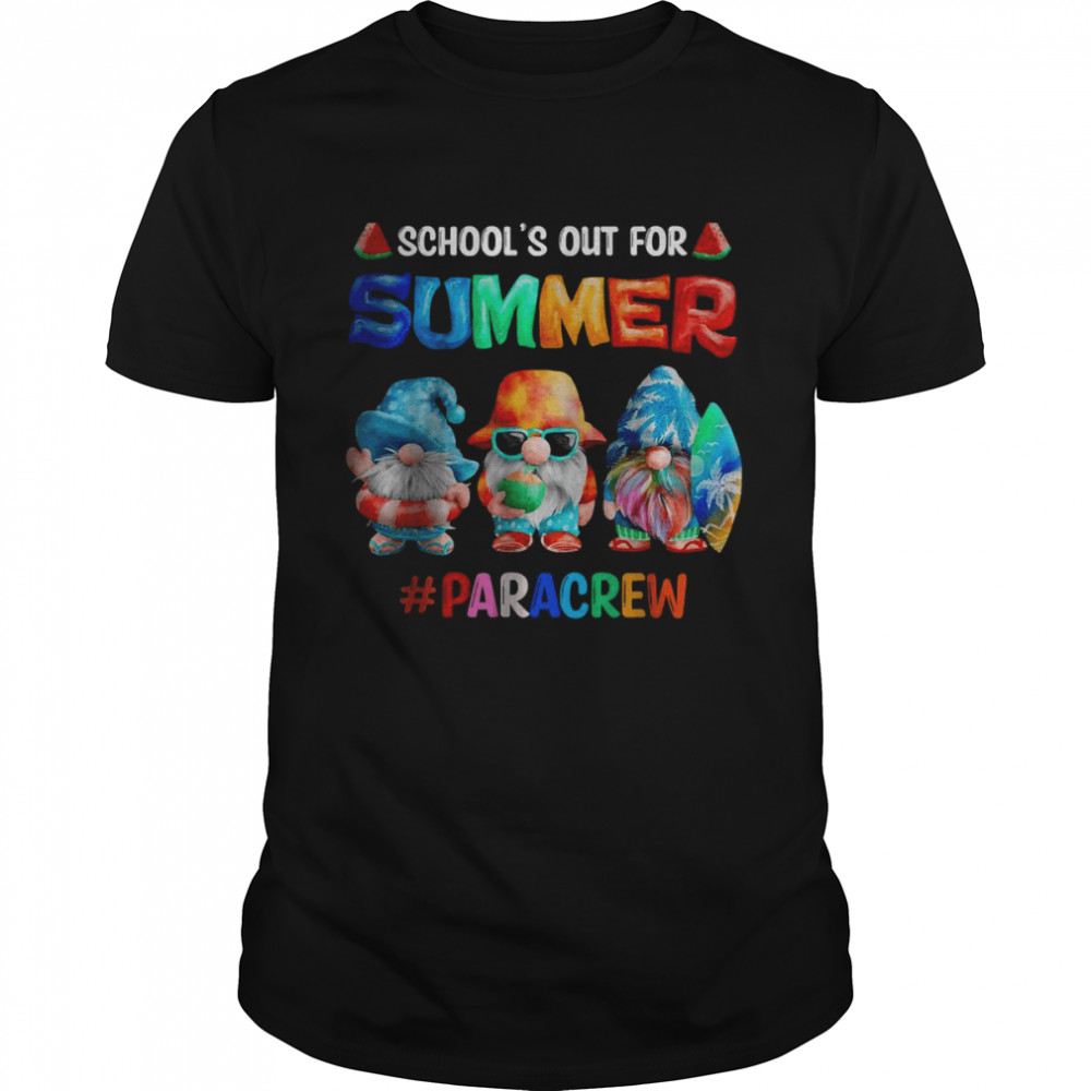 Schools Out For Summer Para Crew Gnomes Summer Vibes T- Classic Men's T-shirt
