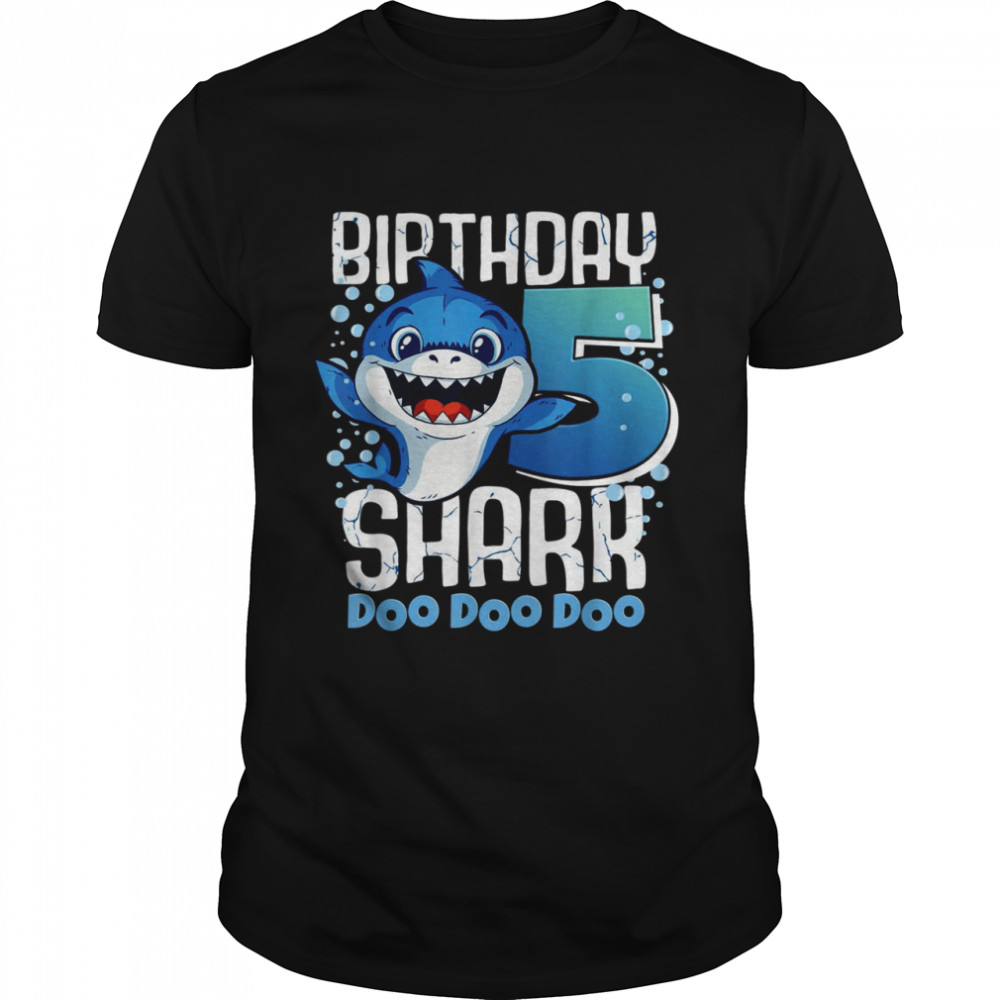 Birthday Shark 5th Birthday Boy Shark 5 Years Shark Shirt